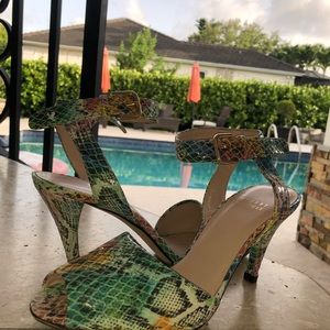 Stuart Weitzman Pastel-Colored Snakeskin Heels